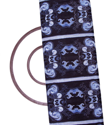 Black Colour Abstract Print Mulmul Cotton Fabric